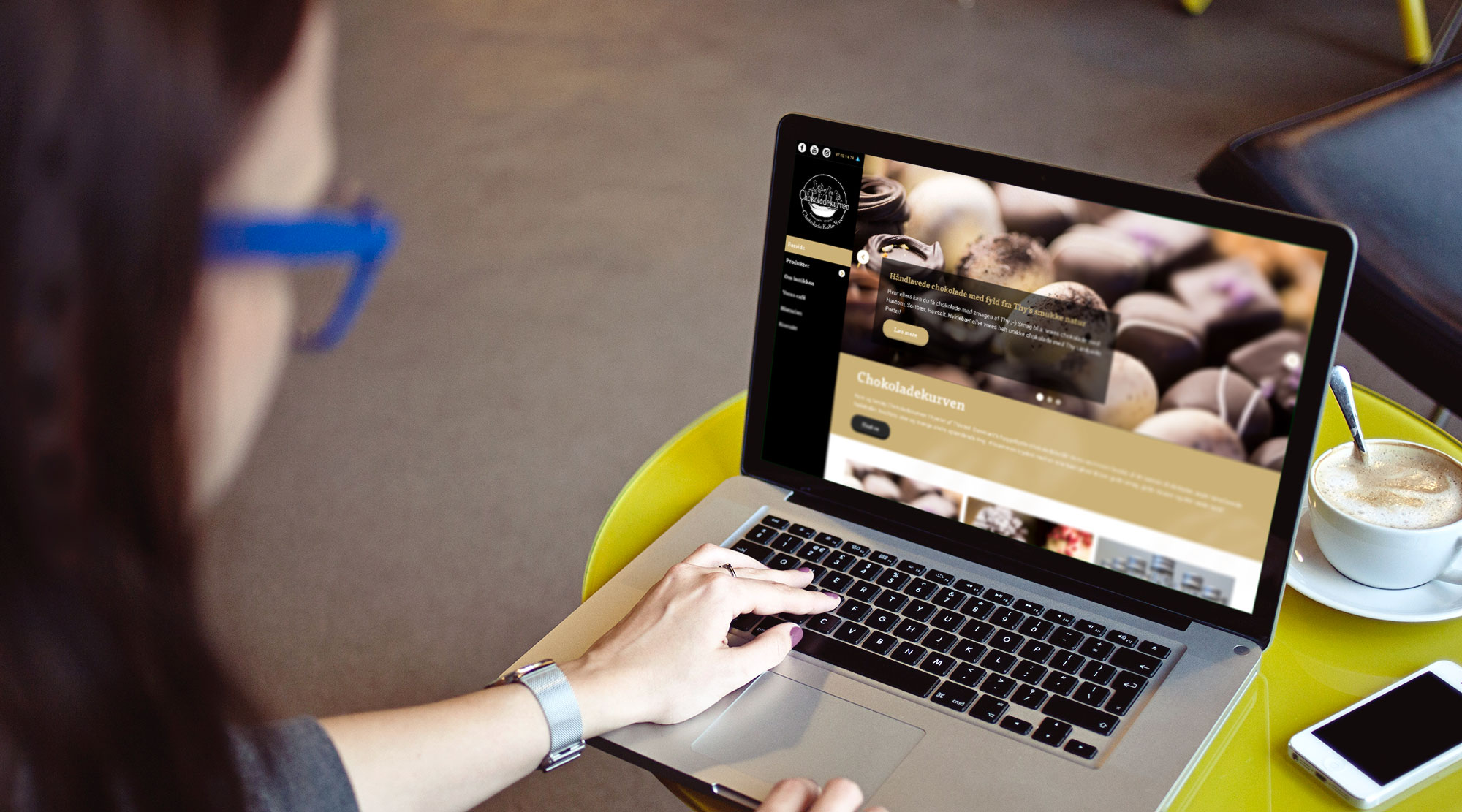 Website Webdesign Chokoladekurven Kong Gulerod Reklamebureau