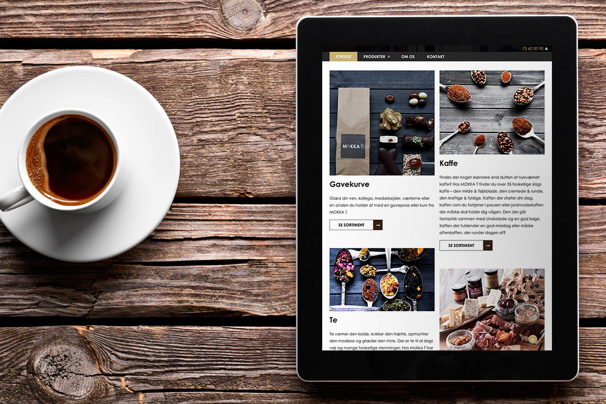 MOKKA T website hjemmeside Kong Gulerod Reklamebureau