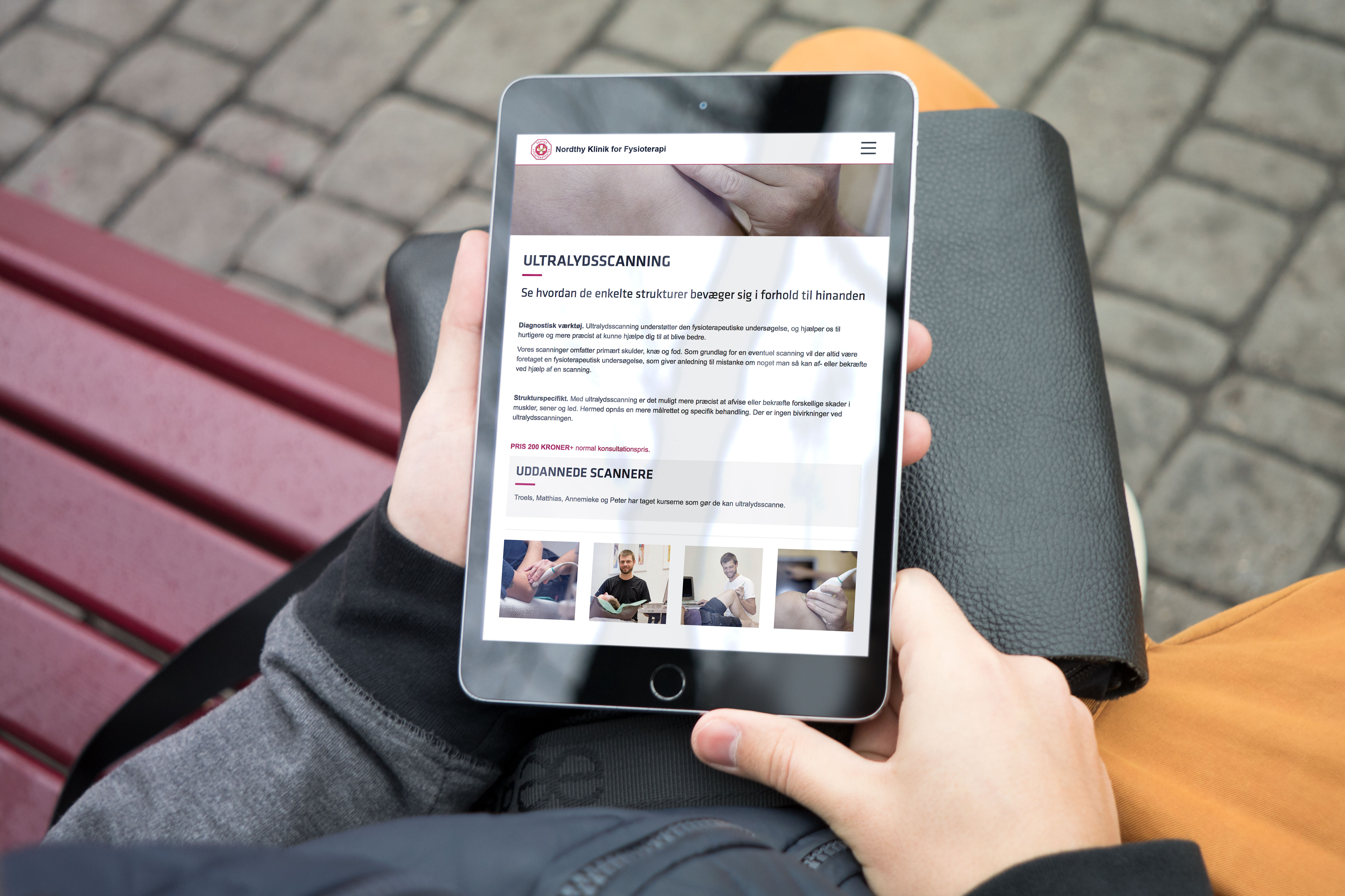 Nordthy Klinik for Fysioterapi website iPad