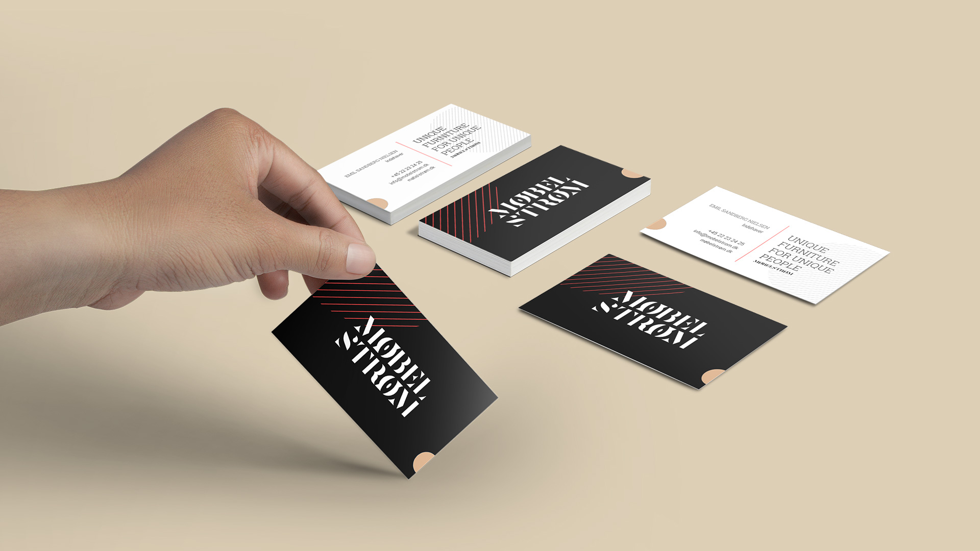 Visuel identitet Møbelstrøm Kong Gulerod Reklamebureau