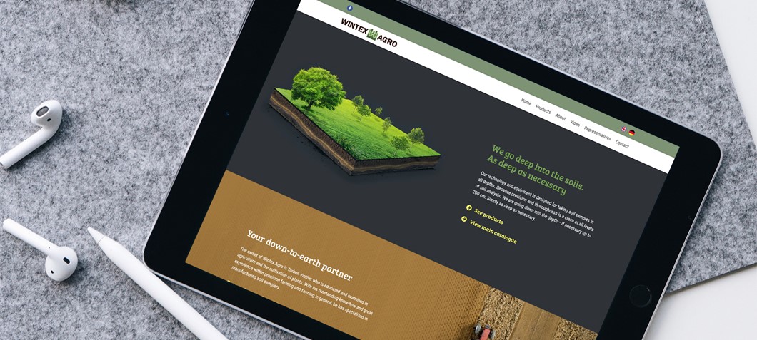 Nyt website til Wintex Agro Kong Gulerod Reklamebureau ApS